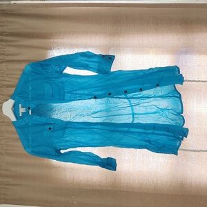 Banana Republic XS Sheer Blue Beach/Pool Cover Up